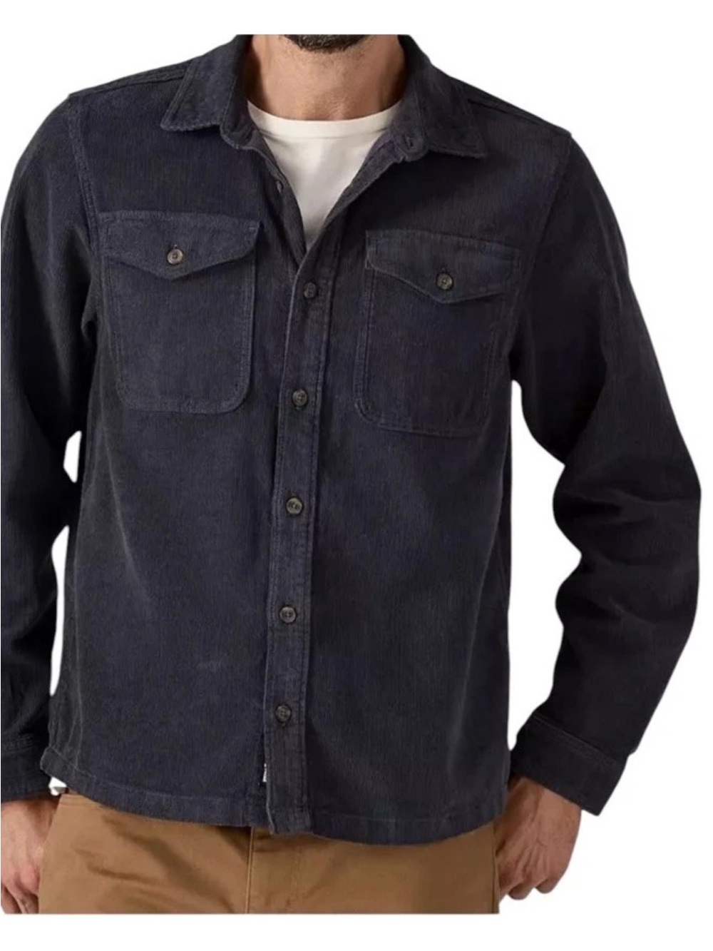 NWT Patagonia Men's Corduroy Shirt Smolder Blue Size Small S Button Up Top $129